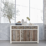 Buffet en bois recycl� massif 3 portes et 4 niches