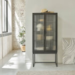 Buffet en m�tal et verre ondul� 70 cm 2 portes