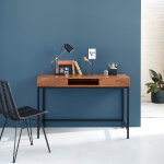 Bureau en bois de teck et m�tal 120 cm