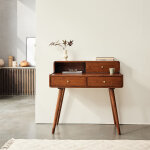 Bureau en mindi massif finition noyer Bureau en mindi massif finition noyer