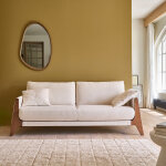 Canap� droit 3 places en bois et tissu