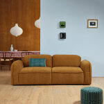 Canap� droit 3 places en velours bronze