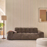 Canap� droit 3 places en velours tress�