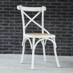 Chaise en acajou massif et rotin