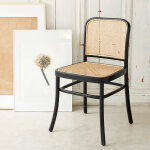 Chaise en bois d'acajou et cannage