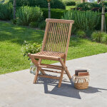 Chaise de jardin en teck huil massif pliante