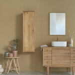 Colonne de salle de bain suspendue en mindi massif