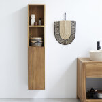 Colonne de salle de bain en teck massif suspendue