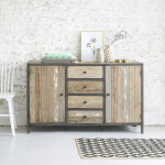Commode en bois recycl� massif 150 cm