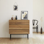 Commode en bois de teck 95 cm 3 tiroirs