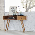 Console en bois massif 120 cm 1 tiroir