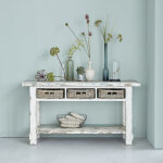 Console en bois recycl massif 150 cm