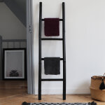 Echelle porte - serviette en bambou noir Echelle porte - serviette en bambou noir