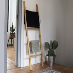 Echelle porte - serviettes en bois de bambou