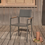 Fauteuil de jardin en aluminium et teck massif