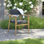Fauteuil de jardin en teck massif et cordage
