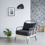 Fauteuil en rotin et m�tal