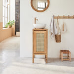 Lave main en teck massif et cannage 35 cm