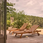 Lot de 2 bains de soleil en bois de teck huil�
