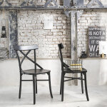 Lot de 2 chaises en acajou massif