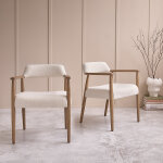 Lot de 2 chaises en bois de ch�ne et bouclette