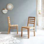 Lot de 2 chaises en bois de teck recycl�