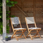 Lot de 2 chaises de jardin en bois d'acacia massif