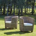 Lot de 2 fauteuils de jardin en kubu naturel