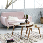 Lot de 2 tables basses gigognes en mindi massif finition naturelle