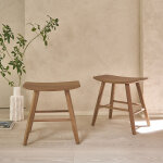 Lot de 2 tabourets en teck massif