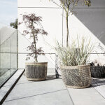 Lot de 3 paniers naturels et noirs