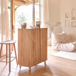 Meuble bar en teck massif 90 cm