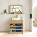 Meuble de salle de bain en bois d'h�v�a 80 cm