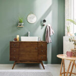 Meuble de salle de bain en mindi massif 100 cm