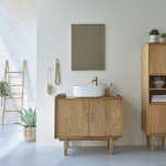 Meuble de salle de bain en mindi massif 90 cm