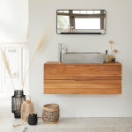 Meuble de salle de bain en teck massif 115 cm