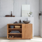 Meuble de salle de bain en teck massif 120 cm