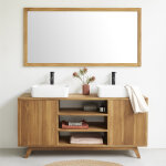 Meuble de salle de bain en teck massif 160 cm