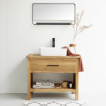 Meuble de salle de bain en teck massif 90 cm