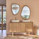 Meuble sous vasque en bois massif 135 cm