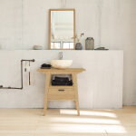 Meuble sous vasque en h�v�a massif 70 cm