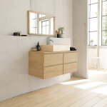 Meuble sous vasque en h�v�a massif suspendu 100 cm