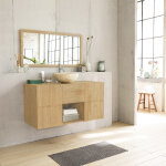 Meuble sous vasque en h�v�a massif suspendu 120 cm