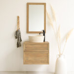 Meuble sous vasque en h�v�a massif suspendu 60 cm