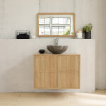 Meuble sous vasque en h�v�a massif suspendu 80 cm