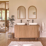 Meuble sous vasque en teck massif 142 cm