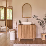 Meuble sous vasque en teck massif 92 cm