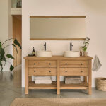 Meuble sous vasque en teck recycl� massif 150 cm