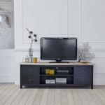 Meuble tv en bois d'acajou et teck 180 cm