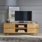 Meuble tv en bois massif 140 cm 4 tiroirs